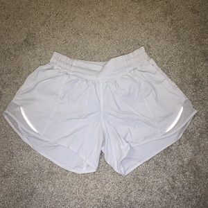 White Lulu Lemon Hotty Hot Shorts